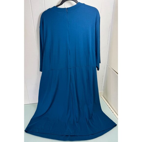 J.Jill Dress Plus Size 4X J Jill Wearever Draped Twist Front Short Sleeve NWT - Picture 2 of 12